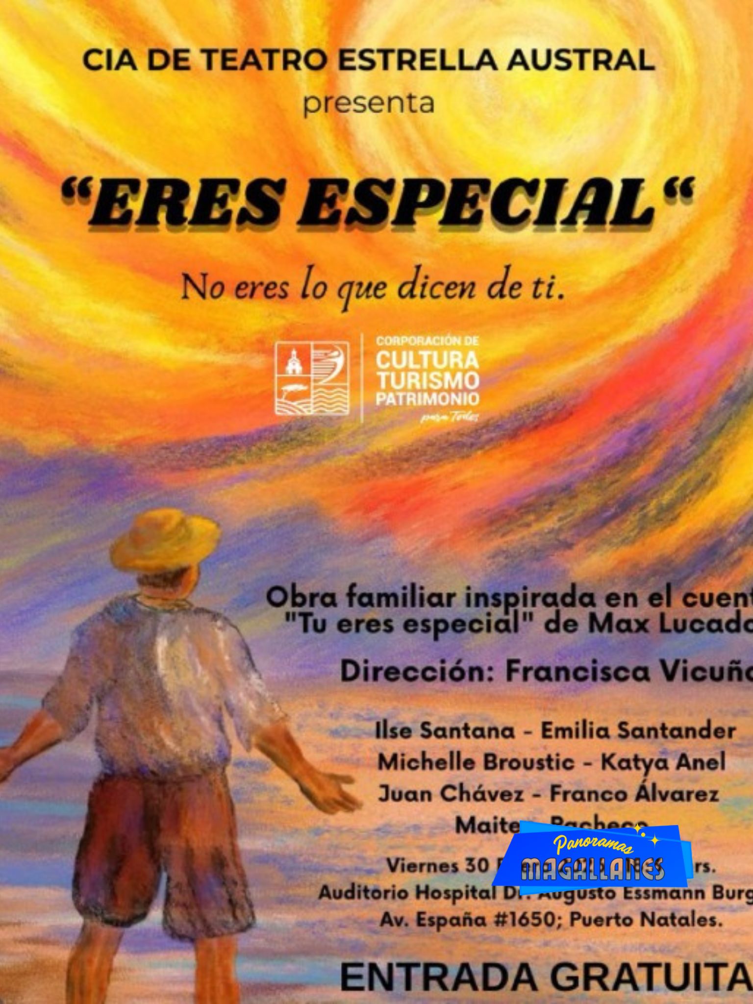 Función única de teatro familiar “¿Quién eres cuando dejas de actuar para los demás?” en Puerto Natales